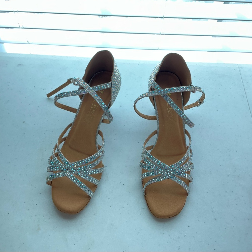 Elegant Strappy Tan Dancing Heels